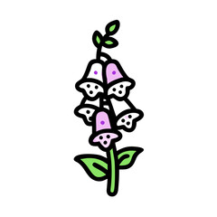 foxglove flower vector icon, vector flower illustration, flower icon - simple vector illustration of a foxglove flower, ideal for floral designs, botanical art, and nature-themed projects..