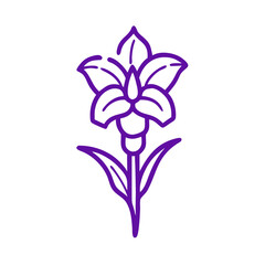 gladiolus  flower vector icon, vector flower illustration, flower icon - simple vector illustration of a gladiolus  flower, ideal for floral designs, botanical art, and nature-themed projects..