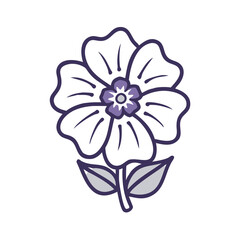 hollyhock flower vector icon, vector flower illustration, flower icon - simple vector illustration of a hollyhock flower, ideal for floral designs, botanical art, and nature-themed projects..