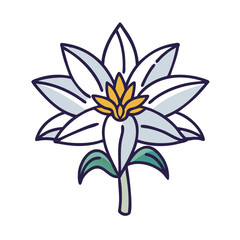 hosta flower vector icon, vector flower illustration, flower icon - simple vector illustration of a hosta flower, ideal for floral designs, botanical art, and nature-themed projects..