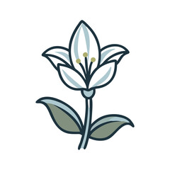 Obraz premium hosta flower vector icon, vector flower illustration, flower icon - simple vector illustration of a hosta flower, ideal for floral designs, botanical art, and nature-themed projects..