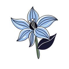 hosta flower vector icon, vector flower illustration, flower icon - simple vector illustration of a hosta flower, ideal for floral designs, botanical art, and nature-themed projects..