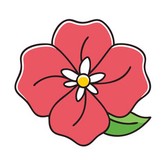 impatiens flower vector icon, vector flower illustration, flower icon - simple vector illustration of a impatiens flower, ideal for floral designs, botanical art, and nature-themed projects..