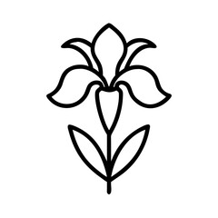 iris  flower vector icon, vector flower illustration, flower icon - simple vector illustration of a iris  flower, ideal for floral designs, botanical art, and nature-themed projects..