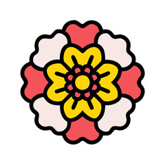 lantana flower vector icon, vector flower illustration, flower icon - simple vector illustration of a lantana flower, ideal for floral designs, botanical art, and nature-themed projects..