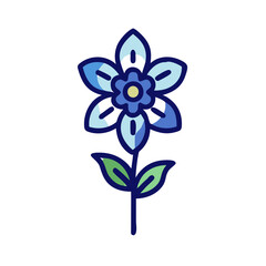 larkspur flower vector icon, vector flower illustration, flower icon - simple vector illustration of a larkspur flower, ideal for floral designs, botanical art, and nature-themed projects..