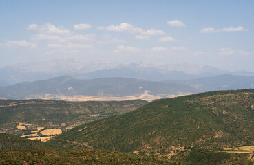 The Pyrenees mountain range, on the Spanish Border