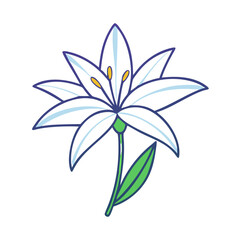 lily flower vector icon, vector flower illustration, flower icon - simple vector illustration of a lily flower, ideal for floral designs, botanical art, and nature-themed projects..