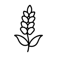 lupine flower vector icon, vector flower illustration, flower icon - simple vector illustration of a lupine flower, ideal for floral designs, botanical art, and nature-themed projects..
