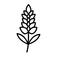 lupine flower vector icon, vector flower illustration, flower icon - simple vector illustration of a lupine flower, ideal for floral designs, botanical art, and nature-themed projects..