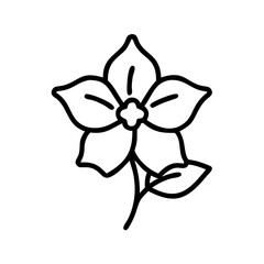 mandevilla flower vector icon, vector flower illustration, flower icon - simple vector illustration of a mandevilla flower, ideal for floral designs, botanical art, and nature-themed projects..