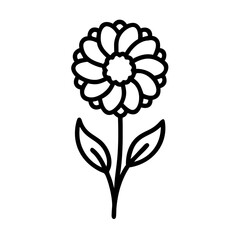 marigold  flower vector icon, vector flower illustration, flower icon - simple vector illustration of a marigold  flower, ideal for floral designs, botanical art, and nature-themed projects..