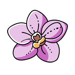 orchid flower vector icon, vector flower illustration, flower icon - simple vector illustration of a orchid flower, ideal for floral designs, botanical art, and nature-themed projects..