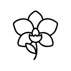 orchid flower vector icon, vector flower illustration, flower icon - simple vector illustration of a orchid flower, ideal for floral designs, botanical art, and nature-themed projects..