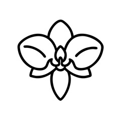 orchid flower vector icon, vector flower illustration, flower icon - simple vector illustration of a orchid flower, ideal for floral designs, botanical art, and nature-themed projects..
