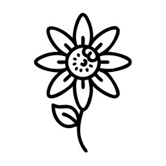 passionflower vector icon, vector flower illustration, flower icon - simple vector illustration of a passionflower, ideal for floral designs, botanical art, and nature-themed projects..
