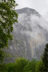 Lauterbrunnen, Village in Switzerland, in the Swiss Alps, Beautiful Valley with rocky cliffs and Waterfalls, Known as the Land of 72 Waterfalls