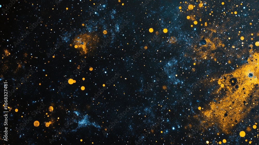 Poster abstract space art with colorful patterns and stars