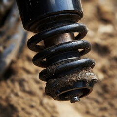 Close-up of a Motorcycle Shock Absorber