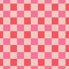 Pink and red checkered background. Vintage grid backdrop. Buffalo check ornament.