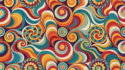 Abstract Retro Psychedelic Swirl Pattern