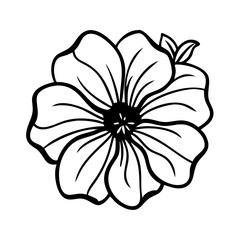 petunia  flower vector icon, vector flower illustration, flower icon - simple vector illustration of a petunia  flower, ideal for floral designs, botanical art, and nature-themed projects..