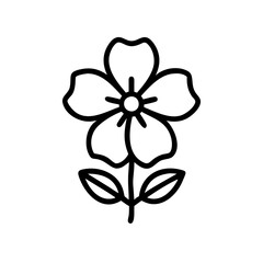 petunia  flower vector icon, vector flower illustration, flower icon - simple vector illustration of a petunia  flower, ideal for floral designs, botanical art, and nature-themed projects..
