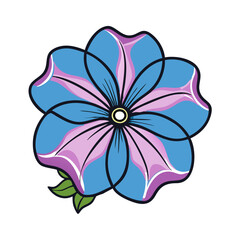 petunia  flower vector icon, vector flower illustration, flower icon - simple vector illustration of a petunia  flower, ideal for floral designs, botanical art, and nature-themed projects..