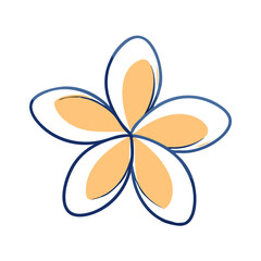 plumeria flower vector icon, vector flower illustration, flower icon - simple vector illustration of a plumeria flower, ideal for floral designs, botanical art, and nature-themed projects..