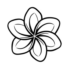 plumeria flower vector icon, vector flower illustration, flower icon - simple vector illustration of a plumeria flower, ideal for floral designs, botanical art, and nature-themed projects..