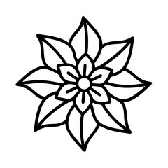 poinsettia flower vector icon, vector flower illustration, flower icon - simple vector illustration of a poinsettia flower, ideal for floral designs, botanical art, and nature-themed projects..