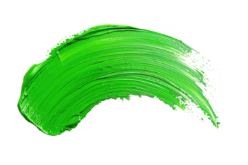 light green acrylic paint brush stroke isolated on white or transparent png