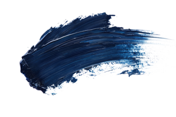 dark navy blue paint brush stroke isolated on white or transparent png