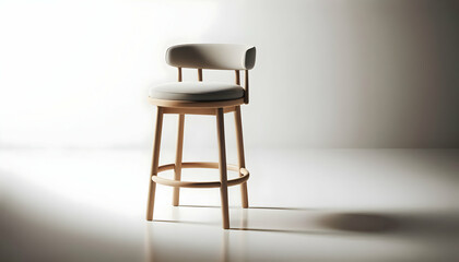 14 Highlight a minimalist Scandinavian-style bar stool with clean lines and soft upholstery set agai2
