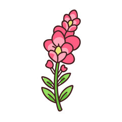 snapdragon flower vector icon, vector flower illustration, flower icon - simple vector illustration of a snapdragon flower, ideal for floral designs, botanical art, and nature-themed projects..