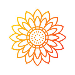 sunflower  vector icon, vector flower illustration, flower icon - simple vector illustration of a sunflower , ideal for floral designs, botanical art, and nature-themed projects..