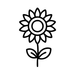 sunflower  vector icon, vector flower illustration, flower icon - simple vector illustration of a sunflower , ideal for floral designs, botanical art, and nature-themed projects..