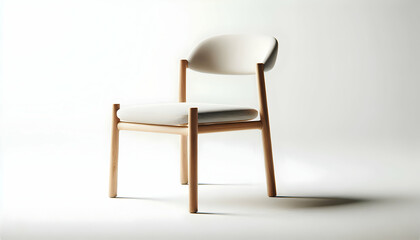 10 Capture a Muji-inspired dining chair with a simple wooden frame and light fabric seat set against1