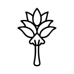 yucca flower vector icon, vector flower illustration, flower icon - simple vector illustration of a yucca flower, ideal for floral designs, botanical art, and nature-themed projects..