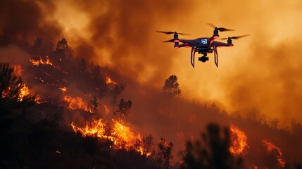 AI drones monitoring wildfire response efforts in real time during critical crisis situations