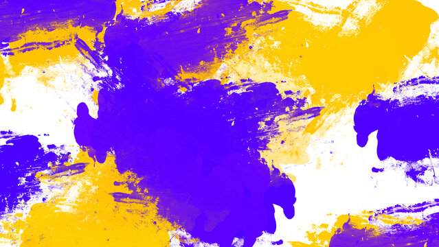 Abstract background with purple and yellow paint strokes.