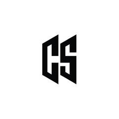 CS monogram logo design letter text name symbol monochrome logotype alphabet character simple logo