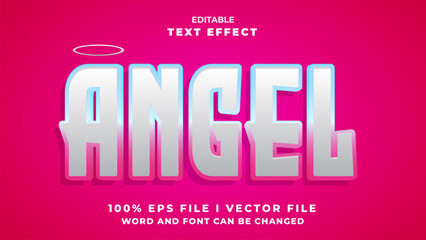 editable vector 3d angel bold text effect.typhography logo