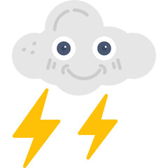 Cloud with Lightning Icon
