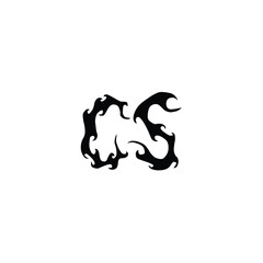 CS monogram logo design letter text name symbol monochrome logotype alphabet character simple logo