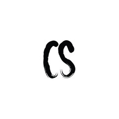 Obraz premium CS monogram logo design letter text name symbol monochrome logotype alphabet character simple logo