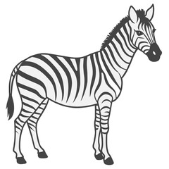 Animal illustration of vector zebra silhouette grayscale