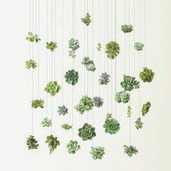 Suspended floating succulent collection a minimalist display of airy greenery for modern decor