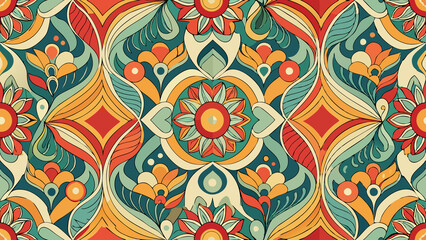 Fototapeta premium Vintage Retro Geometric Seamless Pattern 