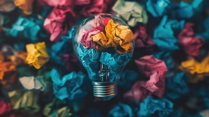 Naklejka premium Creative Inspiration with Colorful Paper Scraps